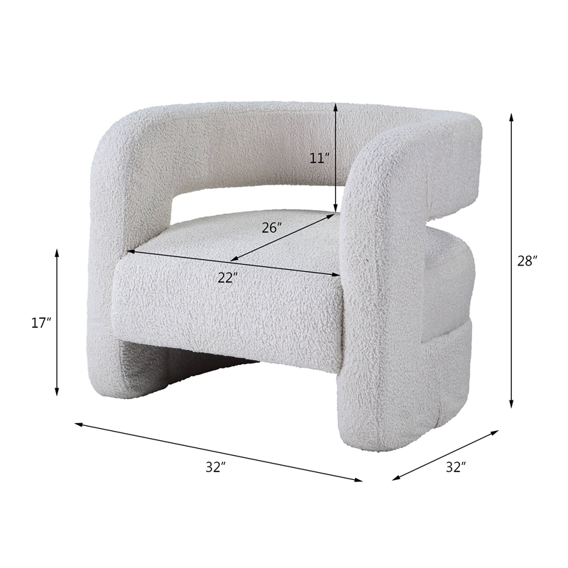 ACME Yitua Accent Chair in White Teddy Sherpa