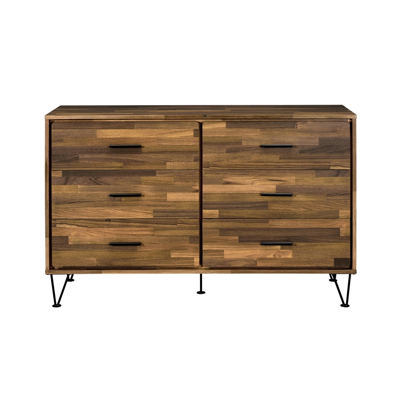 ACME Hestia 6-Drawer Wooden Dresser in Walnut Finish