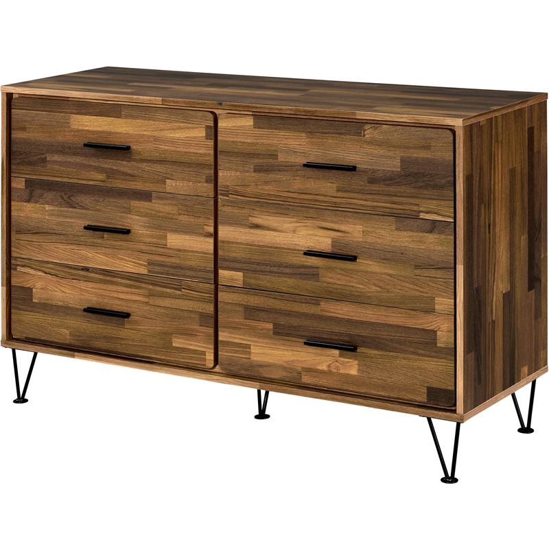 ACME Hestia 6-Drawer Wooden Dresser in Walnut Finish