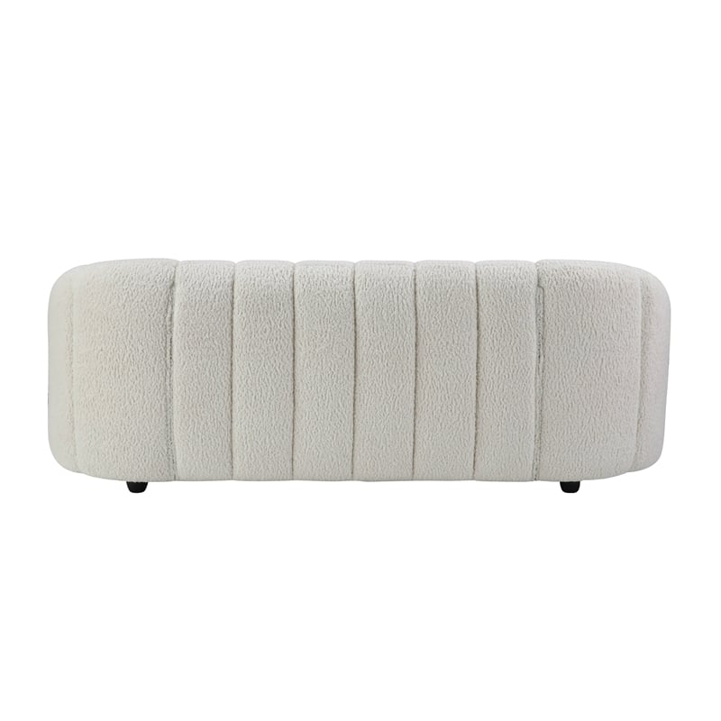 ACME Osmash Wooden Frame Sofa in White Teddy Sherpa