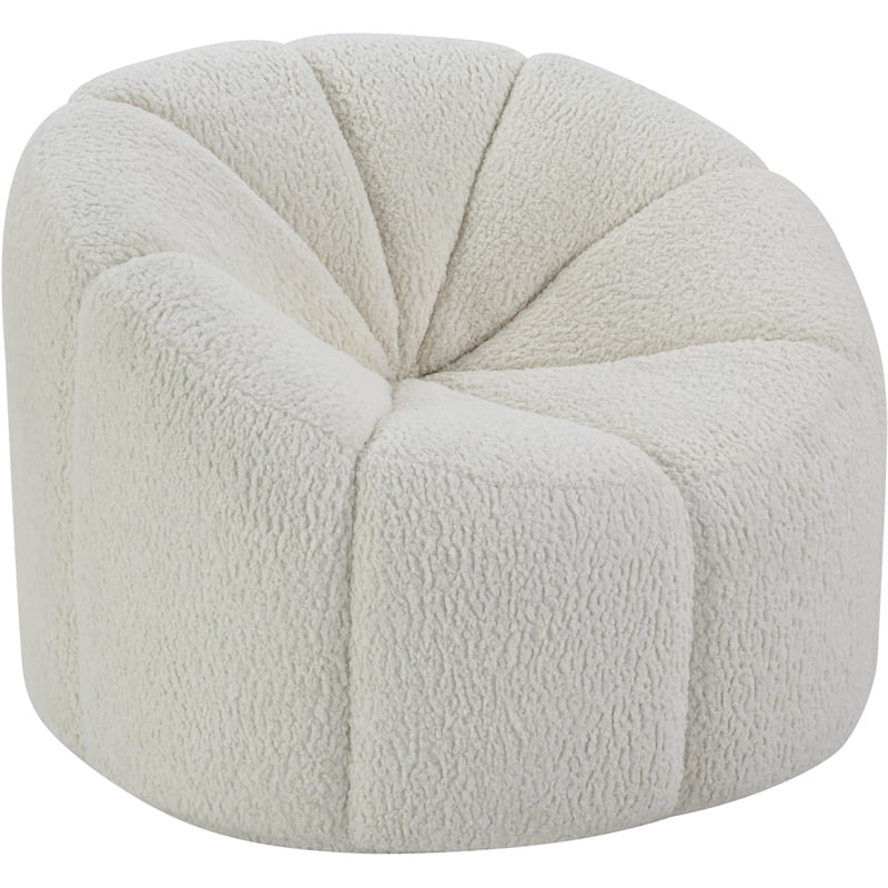 ACME Osmash Chair with Swivel in White Teddy Sherpa