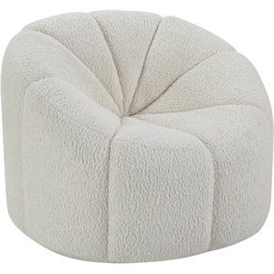 acme osmash chair with swivel in white teddy sherpa