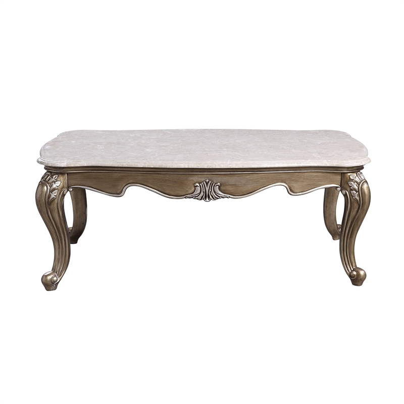ACME Elozzol Coffee Table in Marble and Antique Bronze