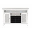 ACME Noralie Wood Frame Wine Cabinet with LED in Mirrored and Faux Diamonds