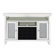 ACME Noralie Wood Frame Wine Cabinet with LED in Mirrored and Faux Diamonds