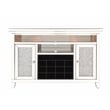 ACME Noralie Wood Frame Wine Cabinet with LED in Mirrored and Faux Diamonds