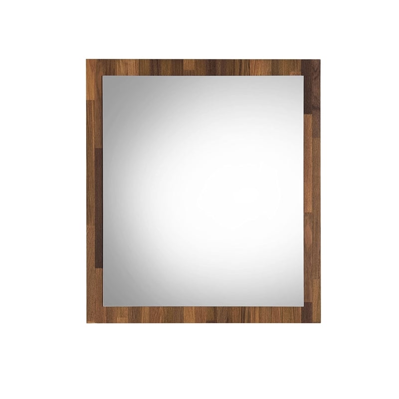 ACME Hestia Rectangular Wooden Frame Mirror in Walnut