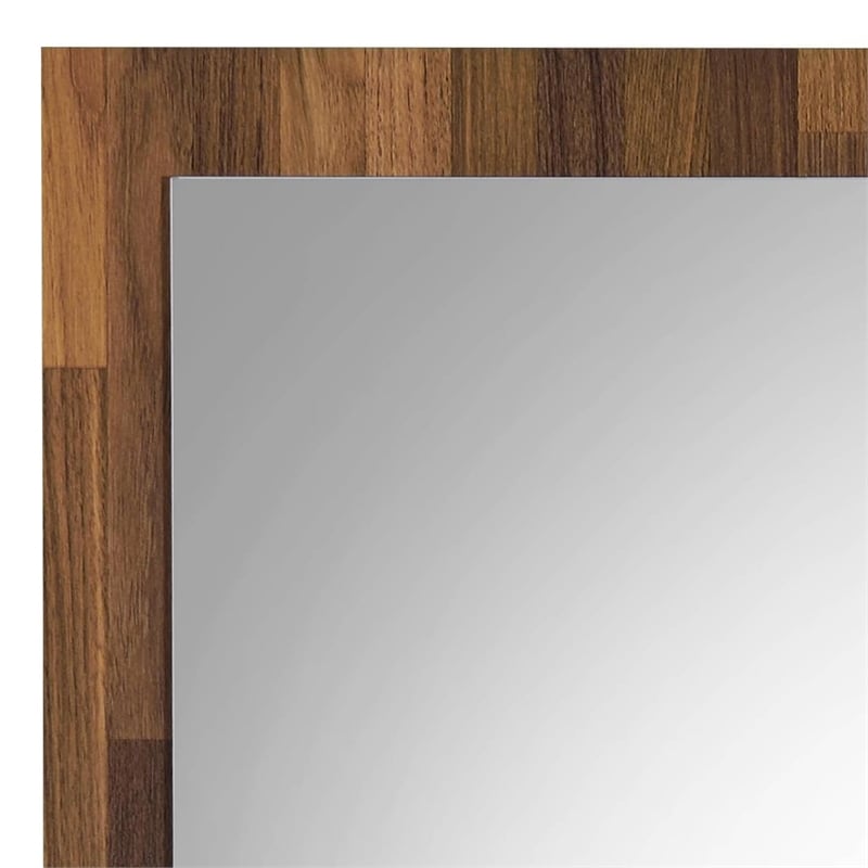 ACME Hestia Rectangular Wooden Frame Mirror in Walnut