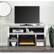 ACME Noralie TV Stand with Glass Fireplace in Mirrored and Faux Diamonds
