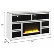 ACME Noralie TV Stand with Glass Fireplace in Mirrored and Faux Diamonds