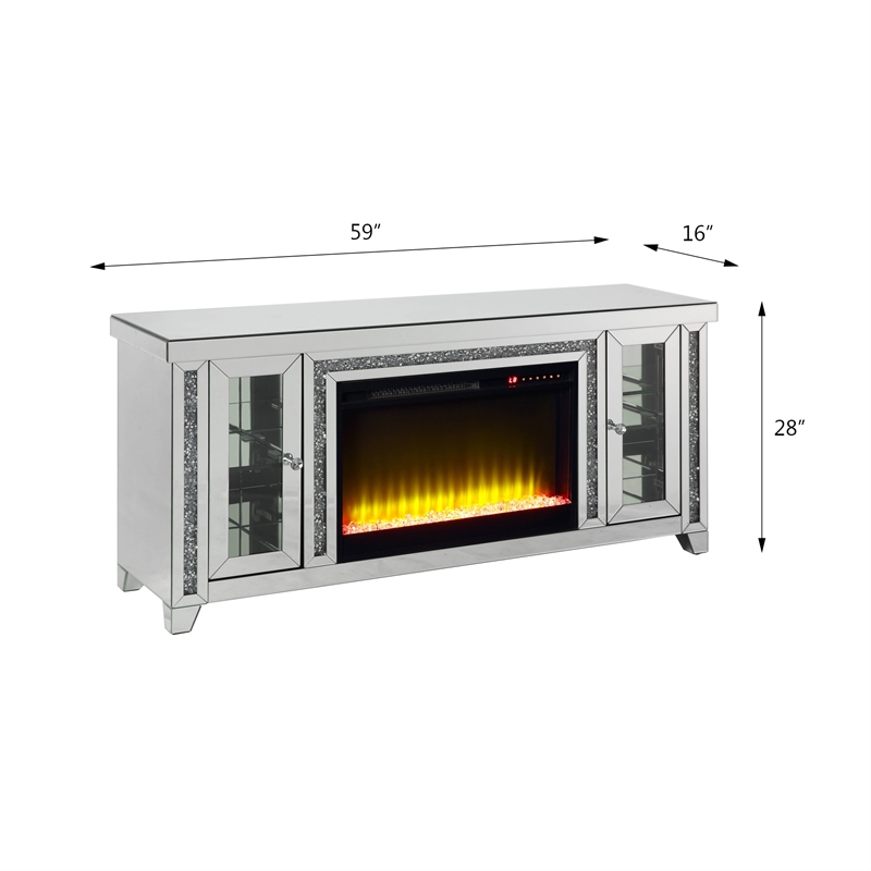 ACME Noralie LED Fireplace TV Stand For TVs Upto 60