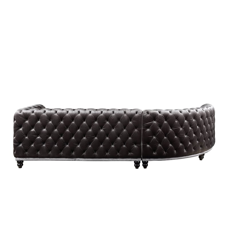 ACME Atesis Sectional Sofa  in  Dark Gray Velvet