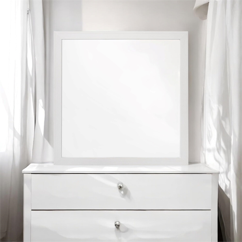 ACME Casilda Square Wooden Mirror in White