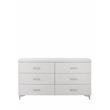 ACME Casilda 6-Drawer Wooden Frame Dresser in White