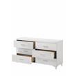 ACME Casilda 6-Drawer Wooden Frame Dresser in White