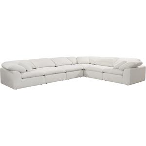 acme naveen 7pc sectional set in ivory linen