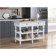 ACME Rorratt Kitchen Island in Marble & White Finish
