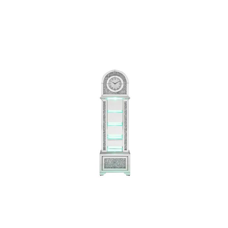 ACME Noralie Grandfather Clock in Mirrored & Faux Diamonds