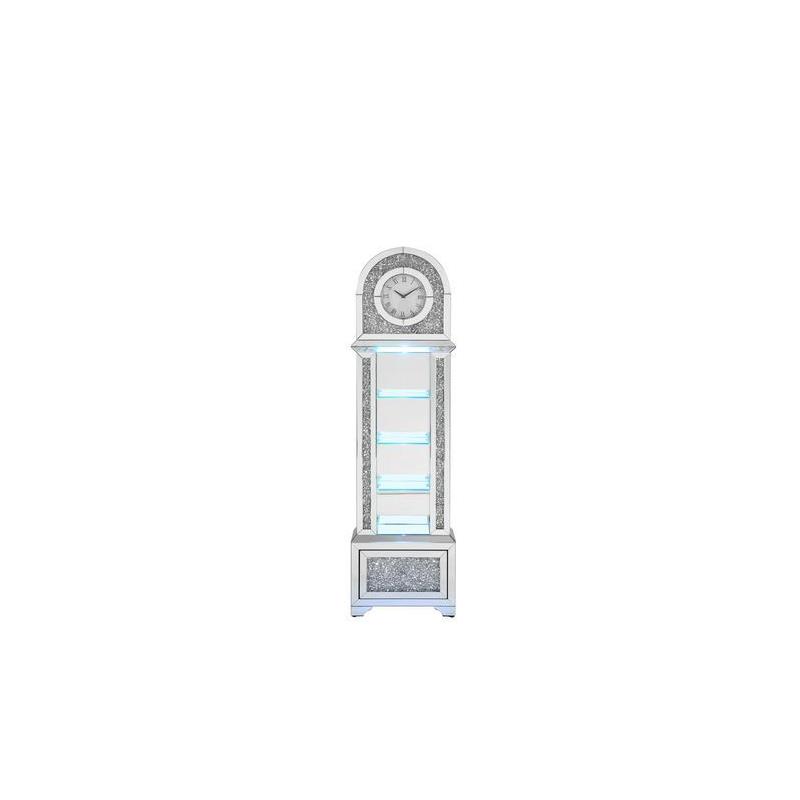 ACME Noralie Grandfather Clock in Mirrored & Faux Diamonds