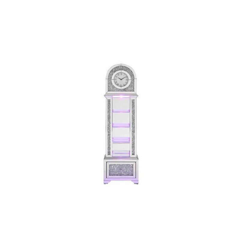 ACME Noralie Grandfather Clock in Mirrored & Faux Diamonds