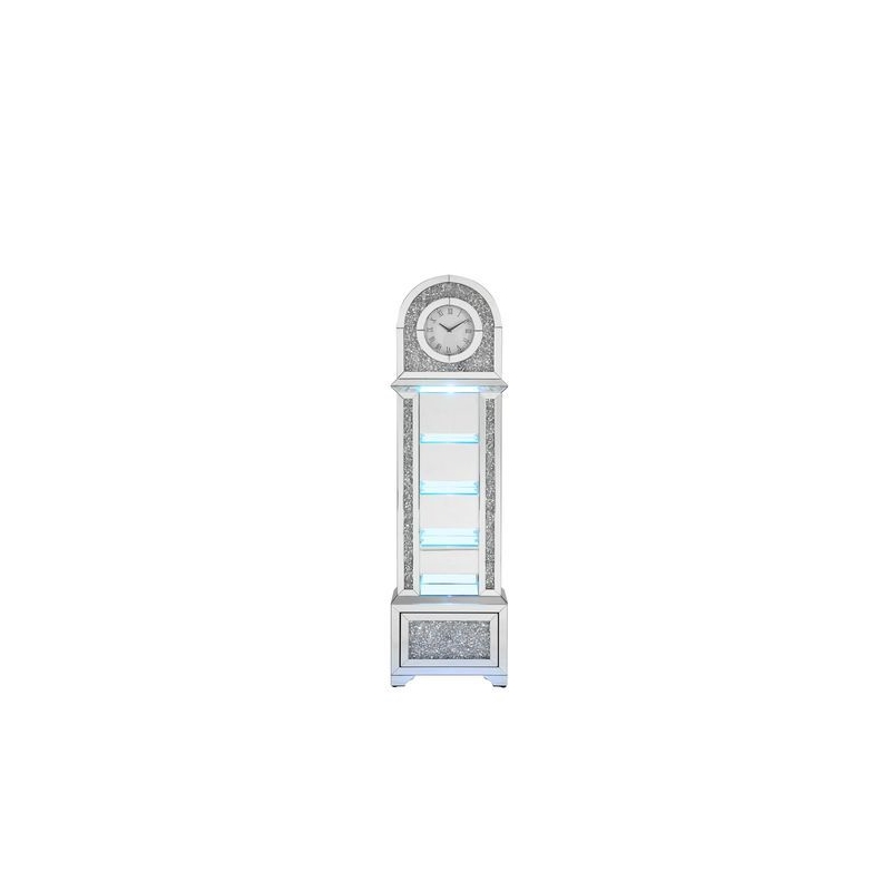 ACME Noralie Grandfather Clock in Mirrored & Faux Diamonds