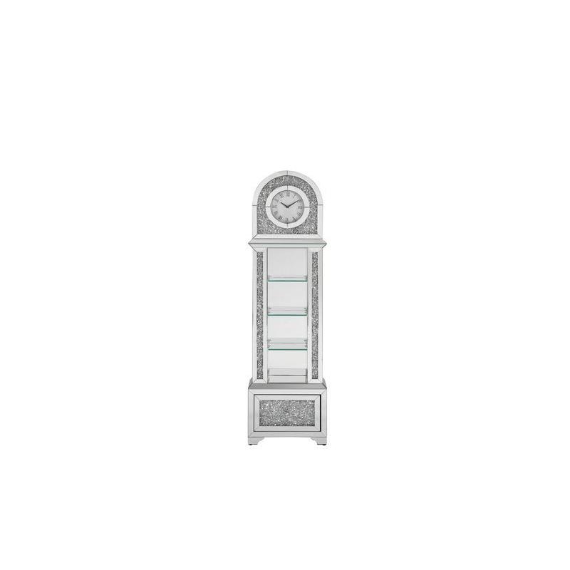ACME Noralie Grandfather Clock in Mirrored & Faux Diamonds