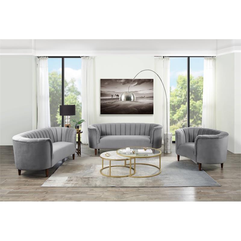 acme millephri sofa  in gray velvet
