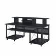 ACME Megara Frame Music Desk with Shelves And Compartments in Black Finish
