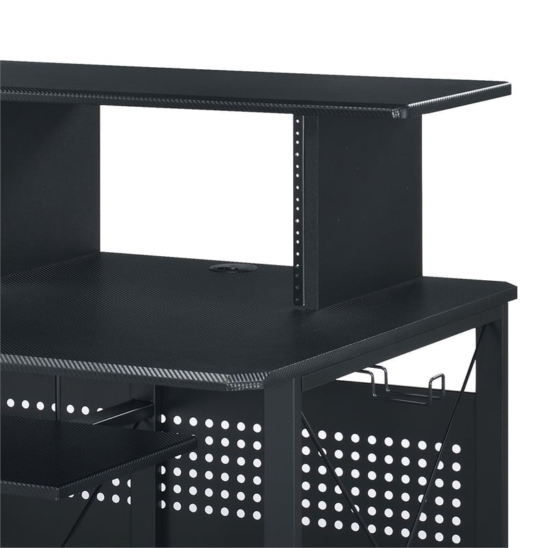 ACME Megara Frame Music Desk with Shelves And Compartments in Black Finish