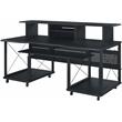 ACME Megara Frame Music Desk with Shelves And Compartments in Black Finish