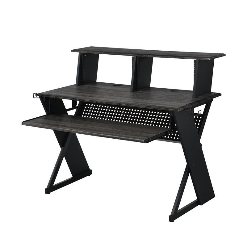 ACME Annette Wooden Music Desk with Shelves in Black Finish