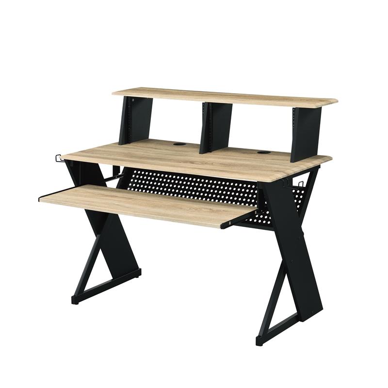 ACME Annette Rectangular Top Music Desk in Natural & Black Finish