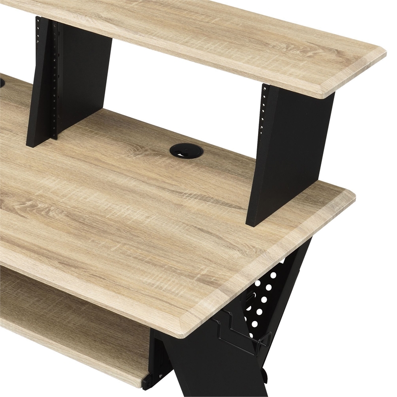 ACME Annette Rectangular Top Music Desk in Natural & Black Finish