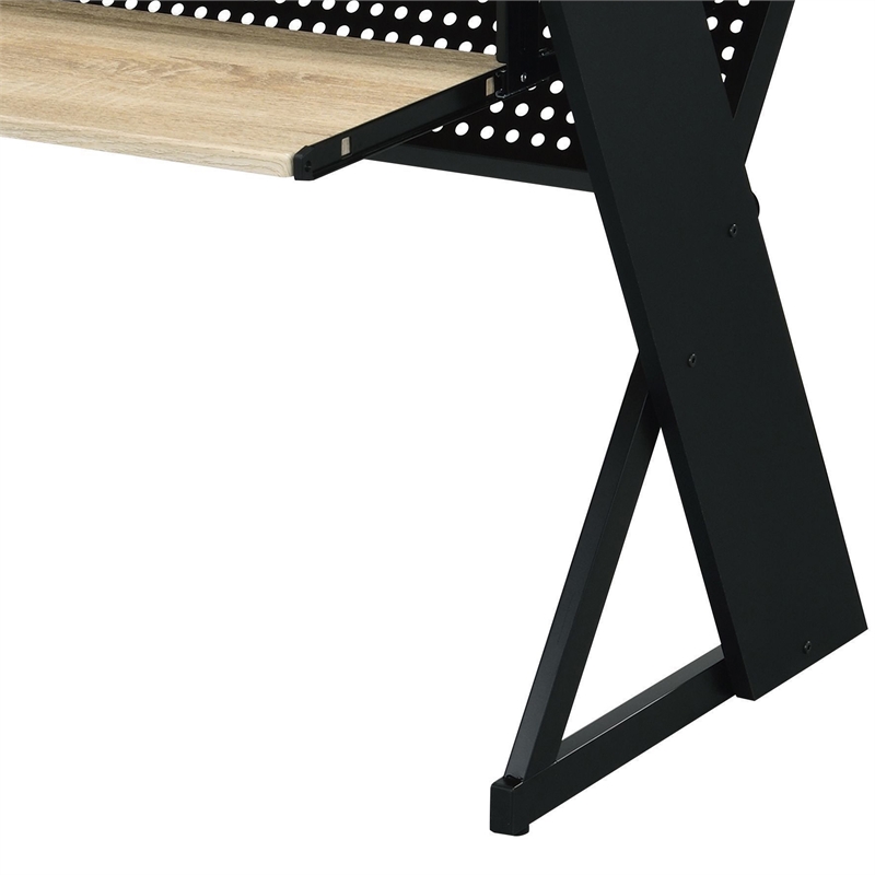 ACME Annette Rectangular Top Music Desk in Natural & Black Finish