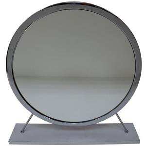 acme adao vanity mirror & stool in faux fur mirror white & chrome finish