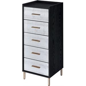 acme myles jewelry armoire in black & gold finish