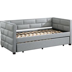 acme ebbo daybed & trundle in gray fabric