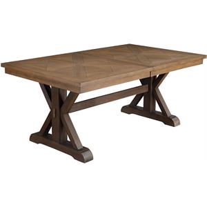 acme pascaline dining table in gray fabric & oak finish