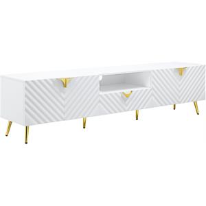 acme gaines tv stand in white high gloss finish