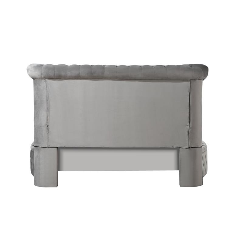 ACME Gaiva Queen Bed with Storage in Gray Velvet