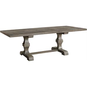 acme landon dining table in salvage gray finish