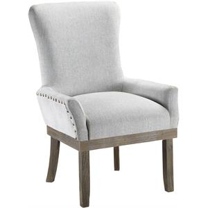 acme landon arm chair in gray linen