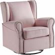 ACME Tamaki Swivel Chair with Glider in Pink Fabric