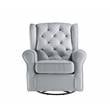 ACME Zeger Swivel Chair with Glider in Gray Fabric