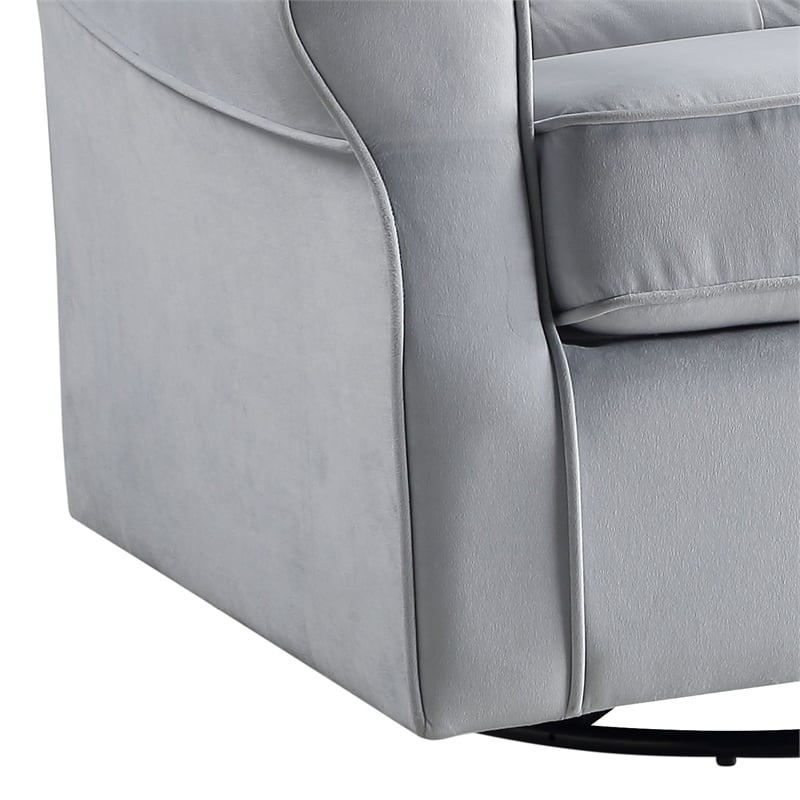 ACME Zeger Swivel Chair with Glider in Gray Fabric