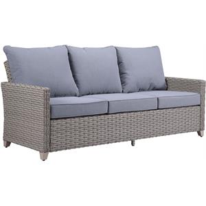 acme greeley 4pc pack patio sofa set in gray fabric & gray finish