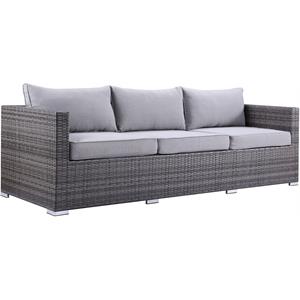acme sheffield 4pc pack patio sofa set in gray fabric & gray finish