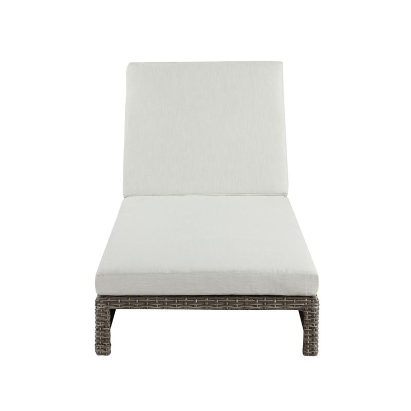 ACME Salena Patio Sun Lounge in Beige Fabric & Gray Finish
