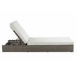 ACME Salena Patio Sun Lounge in Beige Fabric & Gray Finish