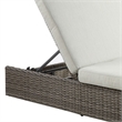 ACME Salena Patio Sun Lounge in Beige Fabric & Gray Finish